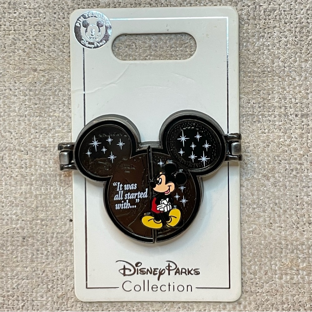Disney Parks Hinged Pin Walt Disney & Mickey Mouse "It All Started With..." Pin